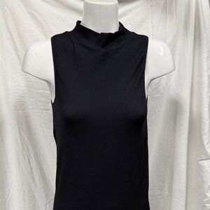 Elegant Black Mock Neck Tank Top